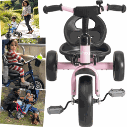 Triciclo Carrinho para Passeio e Pedal Kiddo Whoop Grow Rosa - 4