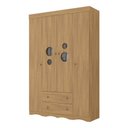 Ver imagem 2 de Guarda-roupa Infantil 122cm com Vidro 4 Portas e 2 Gavetas Sonho Multimóveis Mp4473 Madeirado