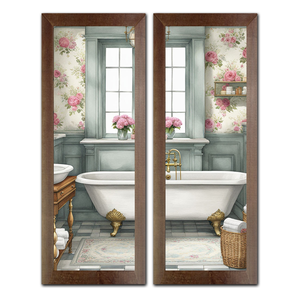 2 Quadros Decorativos Lavabo Banheiro Social Toalete Sabonete 20x60cm