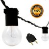 Fio de Luz Preto 40M com Lâmpadas Transparente 220V com Plug - 2