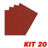 Kit 20 Lixa Folha Grão 80 Massa Corrida Gesso Parede 27X22cm - 2