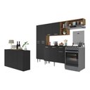 Ver imagem 2 de Cozinha Completa C/ Buffet/aparador Multimóveis Mp2043 Madeirada/preta
