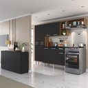 Ver imagem 1 de Cozinha Completa C/ Buffet/aparador Multimóveis Mp2043 Madeirada/preta