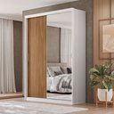Ver imagem 1 de Guarda Roupa Roupeiro Riva 2 Portas com Espelho 4 Gavetas Branco Amêndola Touch Demóbile