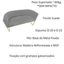Ver imagem 2 de Namoradeira Poltrona Decorativa Luana Suede Cinza com Base Dourada - Fm