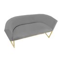 Ver imagem 6 de Namoradeira Poltrona Decorativa Luana Suede Cinza com Base Dourada - Fm