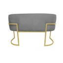 Ver imagem 5 de Namoradeira Poltrona Decorativa Luana Suede Cinza com Base Dourada - Fm