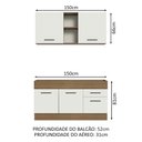 Ver imagem 4 de Armário de Cozinha Compacta 150cm Rustic/branco Agata Madesa 02