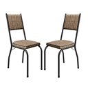 Ver imagem 1 de Kit 2 Cadeiras de Jantar em Aço Tubular 258 Sf Preto/Assento Rattan - Movelpolo