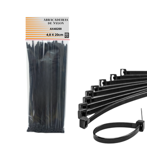 Abraçadeiras de Nylon Kit 1.000 Unidades 4,8x200mm (20cm) Pretas Enforca Gato Reforçado