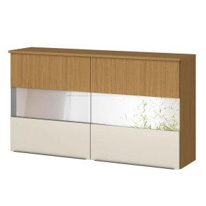 Armário 2 Portas C/ Vidro Raiar Atacama/areia