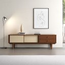 Ver imagem 1 de Rack Madeira 175 Cm Retrô 2 Gavetas  TV 75 Castanho Simona Idimex