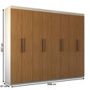 Ver imagem 4 de Guarda-roupa Casal Nirvana 8 Portas 4 gavetas Branco/cinamomo - Panorama Móveis