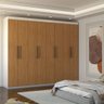 Guarda-roupa Casal Nirvana 8 Portas 4 gavetas Branco/cinamomo - Panorama Móveis - 1