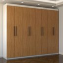 Ver imagem 6 de Guarda-roupa Casal Nirvana 8 Portas 4 gavetas Branco/cinamomo - Panorama Móveis