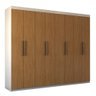 Guarda-roupa Casal Nirvana 8 Portas 4 gavetas Branco/cinamomo - Panorama Móveis - 3