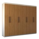 Ver imagem 3 de Guarda-roupa Casal Nirvana 8 Portas 4 gavetas Branco/cinamomo - Panorama Móveis
