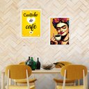 Ver imagem 2 de Kit 2 Quadros Cantinho do Café Frida 33x24cm:madeira Preta