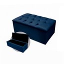 Ver imagem 3 de Kit Cabeceira + Calçadeira Baú Mirage Solteiro 120cm Suede - Ecotec Decor:Azul Marinho