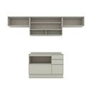 Ver imagem 3 de Cozinha Completa Fineze 4 Portas 4 Gavetas com Vidro e Tampo 100% MDF Areia Hp - Henn