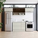 Ver imagem 1 de Cozinha Completa Fineze 4 Portas 4 Gavetas com Vidro e Tampo 100% MDF Areia Hp - Henn