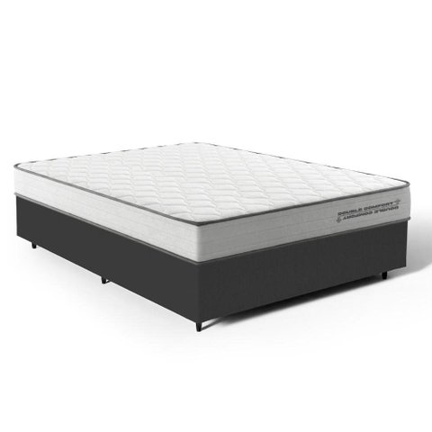 Cama Box Casal com Colchão de Molas Ensacadas Double Comfort 138x188x59cm