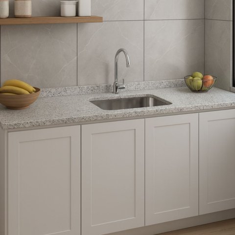 Pia Cozinha Granito Portinari 150cm Cuba Inox Rasa Embutida:portinari