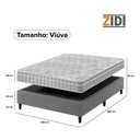 Ver imagem 4 de Cama Box Viúva Cinza + Colchão Espuma D33 Zidi Hanover Ortopédico 128x188x61cm