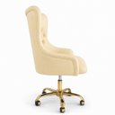 Ver imagem 3 de Cadeira Poltrona Home Office Helena Capitonê Base com Rodinhas Dourada