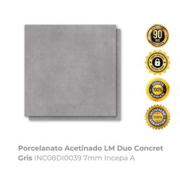 Porcelanato Acetinado Lm Duo Concret Gris Inc08di0039 7mm Classe a Incepa - 2