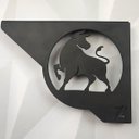 Ver imagem 5 de Mão Francesa Ornamentada Preta 20cm Touro em Aço Economia Zarg