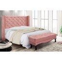 Ver imagem 5 de Cabeceira Cama Box Queen 160cm e Recamier Vicenza Veludo S04 Cor Rosa
