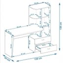 Ver imagem 3 de Escrivaninha Mesa Escritório com Estante Elisa 2 Gavetas 138cm Branca