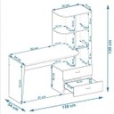 Ver imagem 3 de Escrivaninha Mesa Escritório com Estante Elisa 2 Gavetas 138cm Branca