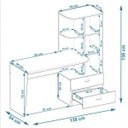 Ver imagem 3 de Escrivaninha Mesa Escritório com Estante Elisa 2 Gavetas 138cm Branca