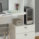 Ver imagem 5 de Escrivaninha Mesa Escritório com Estante Elisa 2 Gavetas 138cm Branca