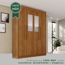 Ver imagem 7 de Guarda-Roupa com Espelho 4 Portas 3 Gavetas 100% MDF Veneza Marrom/Cinamomo