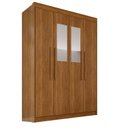 Ver imagem 2 de Guarda-Roupa com Espelho 4 Portas 3 Gavetas 100% MDF Veneza Marrom/Cinamomo