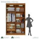 Ver imagem 5 de Guarda-Roupa com Espelho 4 Portas 3 Gavetas 100% MDF Veneza Marrom/Cinamomo