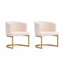 Ver imagem 1 de Kit 2 Poltronas Nora Aço Ouro Fosco Bouclé Off White - Sallar Home