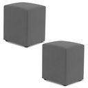 Ver imagem 1 de Kit 02 Puffs Decorativos Sala de Estar Quadrado 36x47cm Suede Cinza - Desk Design