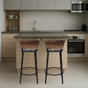 Ver imagem 6 de Kit 2 Bancos para Bancada Cozinha Gourmet Junco Cappuccino Balcão Ilha Banqueta 60cm Itagold