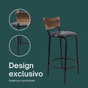 Ver imagem 4 de Kit 2 Bancos para Bancada Cozinha Gourmet Junco Cappuccino Balcão Ilha Banqueta 60cm Itagold