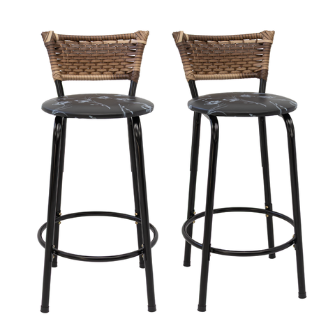 Kit 2 Bancos para Bancada Cozinha Gourmet Junco Cappuccino Balcão Ilha Banqueta 60cm Itagold