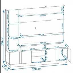 Estante Home para TV até 55 Polegadas 4 Portas Munique Permobili - 3