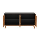 Ver imagem 6 de Aparador Kappesberg 4 Portas Preto Fosco/canela 156cm