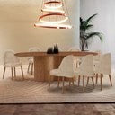 Ver imagem 1 de Mesa de Jantar Suiça 220cm Madeira Tampo Laminado Orgânico com 8 Cadeiras Suiça