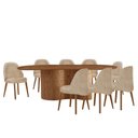 Ver imagem 2 de Mesa de Jantar Suiça 220cm Madeira Tampo Laminado Orgânico com 8 Cadeiras Suiça