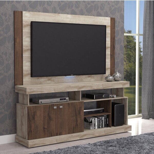 Rack com Painel para TV até 47 Polegadas 2 Portas Florença Permobili ...