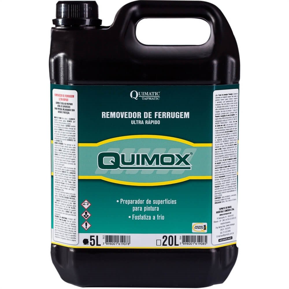 Removedor de Ferrugem Ultrarrápido Quimox 5 Litros - RA3 - TAPMATIC ...